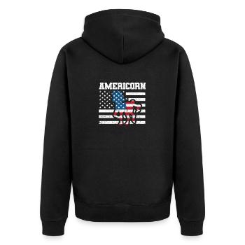 Licorne Americorn 4 juillet US Patriotic Mericorn - Veste à capuche bio Premium Unisexe - noir - Dos - Nico (187cm)