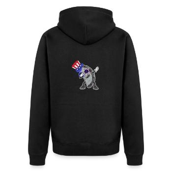 Dab Taco July 4 American Flag USA - Unisex Premium Organic Zip Hoodie - black - Back - Nico (187cm)