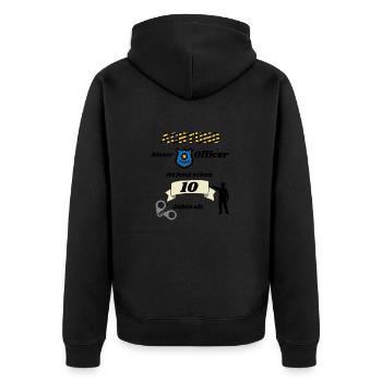 Polizei - 10. Geburtstag, für alle coolen Polizist - Unisex Premium Bio Zip Hoodie - Schwarz - Hinten - Nico (187cm)