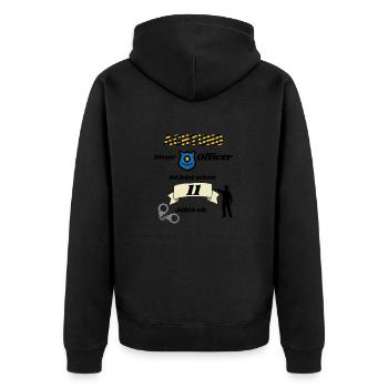 Polizei - 11. Geburtstag, für coole Polizisten - Unisex Premium Bio Zip Hoodie - Schwarz - Hinten - Nico (187cm)