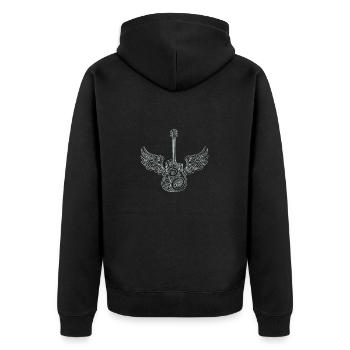 Ornamental Guitar with Wings of Life Guitar Player - Veste à capuche bio Premium Unisexe - noir - Dos - Nico (187cm)
