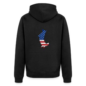 Corgi 4 juillet amoureux des chiens chiot patriotique sur - Veste à capuche bio Premium Unisexe - noir - Dos - Nico (187cm)