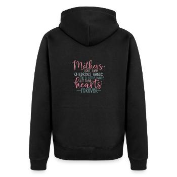 Mother Loves Family Forever - Sweet Mothers Day - Unisex Premium Organic Zip Hoodie - black - Back - Nico (187cm)