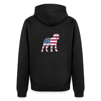 Labrador 4 juillet amoureux des chiens patriotiques US-am - Veste à capuche bio Premium Unisexe - noir - Dos - Nico (187cm)