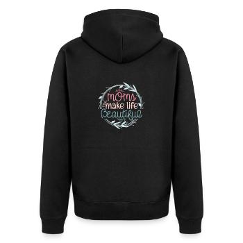Ma mère rend la vie belle - Sweet Mother - Veste à capuche bio Premium Unisexe - noir - Dos - Nico (187cm)