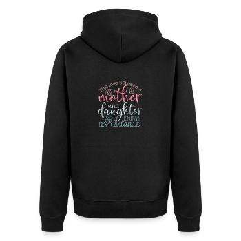 Mutter-Tochter-Liebe - Sweet Mothers Day - Unisex Premium Bio Zip Hoodie - Schwarz - Hinten - Nico (187cm)