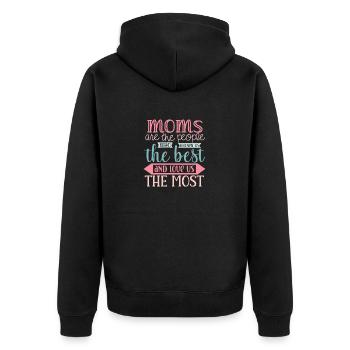 Citations douces de la fête des mères - Les mamans nous aiment le plus - Veste à capuche bio Premium Unisexe - noir - Dos - Nico (187cm)