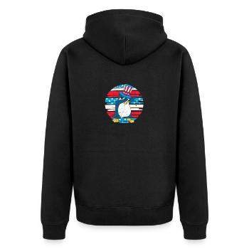 Dabbing Penguin July 4 Patriotic Dab USA - Unisex Premium Organic Zip Hoodie - black - Back - Nico (187cm)