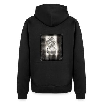 Kunstfrau - Unisex Premium Bio Zip Hoodie - Schwarz - Hinten - Nico (187cm)