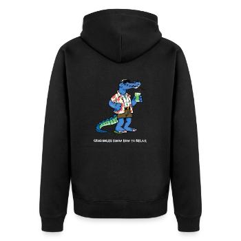 Dolo le crocodile au cocktail - Veste à capuche bio Premium Unisexe - noir - Dos - Nico (187cm)