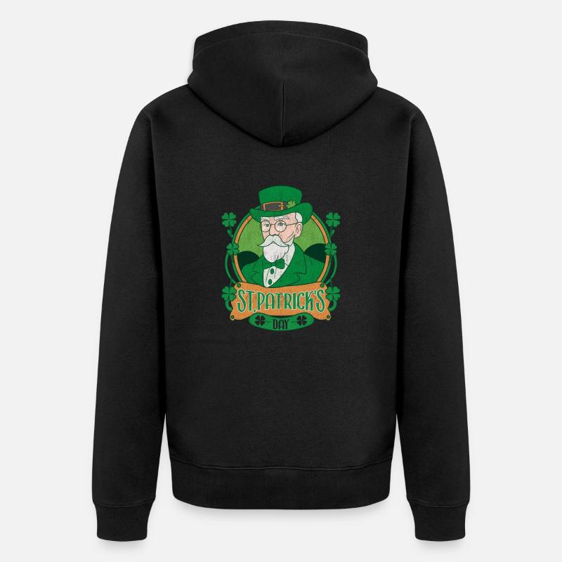 Fête de la Saint Patrick - Veste à capuche bio Premium Unisexe - noir