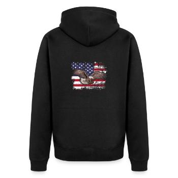 Weißkopfseeadler 4. Juli Patriotische US amerika - Unisex Premium Bio Zip Hoodie - Schwarz - Hinten - Nico (187cm)