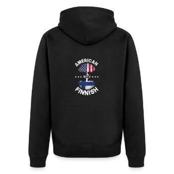 Américain avec arbre du drapeau finlandais des États-Unis - Veste à capuche bio Premium Unisexe - noir - Dos - Nico (187cm)