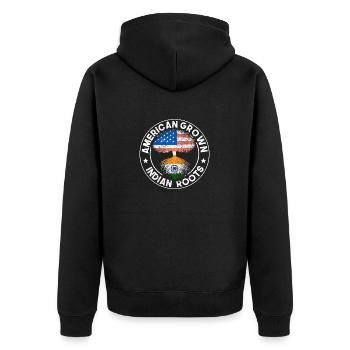 Amerikanische Flagge Indisch Indien Wurzeln Punjab - Unisex Premium Bio Zip Hoodie - Schwarz - Hinten - Nico (187cm)