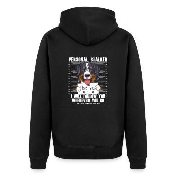 Bouvier Bernois Stalker Dessin Animé T-shirt - Veste à capuche bio Premium Unisexe - noir - Dos - Nico (187cm)