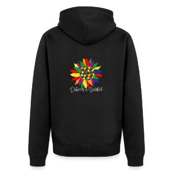 Autismus-Bewusstsein - Anders ist schön - Unisex Premium Bio Zip Hoodie - Schwarz - Hinten - Nico (187cm)