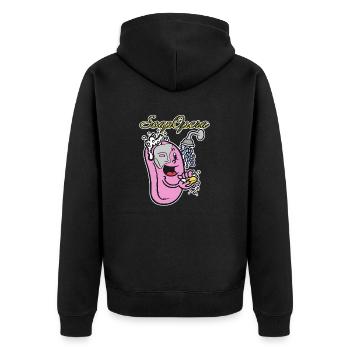Soap Opera - Unisex Premium Organic Zip Hoodie - black - Back - Nico (187cm)