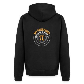 Mein Passwort sind die letzten 8 Ziffern von Pi - Unisex Premium Bio Zip Hoodie - Schwarz - Hinten - Nico (187cm)