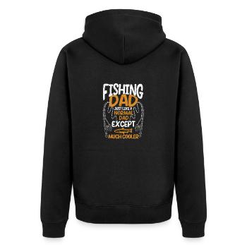 Papa pêcheur comme un papa ordinaire sauf beaucoup - Veste à capuche bio Premium Unisexe - noir - Dos - Nico (187cm)