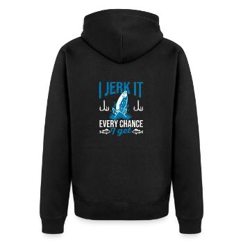 Je le branle chaque fois que j’ai l’occasion d’avoir un pêcheur de pêche drôle - Veste à capuche bio Premium Unisexe - noir - Dos - Nico (187cm)
