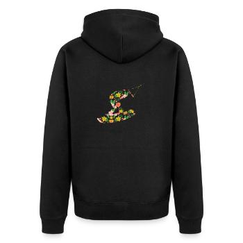 Wakeboard Summertime Floral Wakeboarding Colorful - Unisex Premium Organic Zip Hoodie - black - Back - Nico (187cm)
