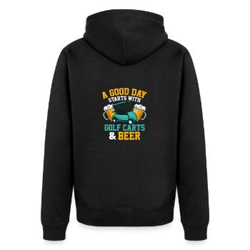 A Good Day Starts With Golf Carts & Beer Golfing P - Unisex Premium Organic Zip Hoodie - black - Back - Nico (187cm)