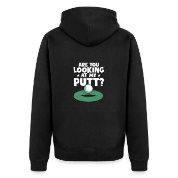 Regardez-vous mon putt? Golfing Golf - Veste à capuche bio Premium Unisexe - noir - Dos - Nico (187cm)