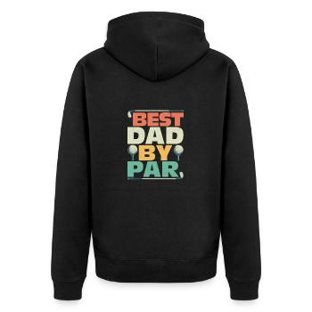Best Dad By Par Golfing Golf - Unisex Premium Bio Zip Hoodie - Schwarz - Hinten - Nico (187cm)