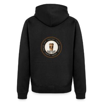 Badge Amateur de café - Veste à capuche bio Premium Unisexe - noir - Dos - Nico (187cm)
