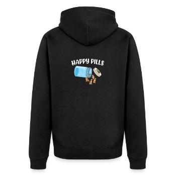 Happy Pills Golden Retriever Drôle d’amoureux des chiens Humour - Veste à capuche bio Premium Unisexe - noir - Dos - Nico (187cm)