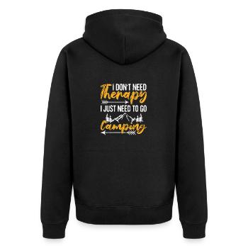 Je n’ai pas besoin de thérapie, j’ai juste besoin de camper - Veste à capuche bio Premium Unisexe - noir - Dos - Nico (187cm)