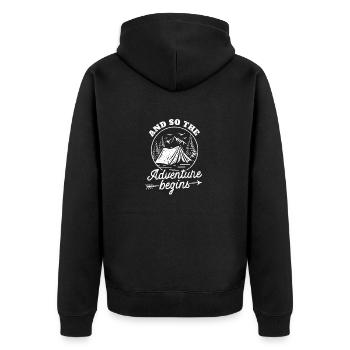 Et c’est ainsi que commence l’aventure Camping Road Trip - Veste à capuche bio Premium Unisexe - noir - Dos - Nico (187cm)