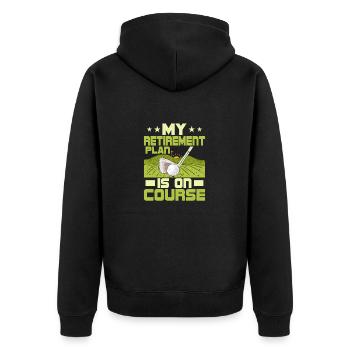 My Retirement Plan Is On Course Golfing Golf - Unisex Premium Organic Zip Hoodie - black - Back - Nico (187cm)