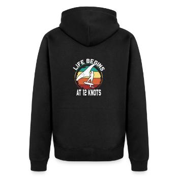 Wing Foiling Surf Surfing Surfer Wingsurfer - Unisex Premium Organic Zip Hoodie - black - Back - Nico (187cm)