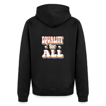Gleichberechtigung für alle - Pride Rainbow LGBTQ+ - Unisex Premium Bio Zip Hoodie - Schwarz - Hinten - Nico (187cm)