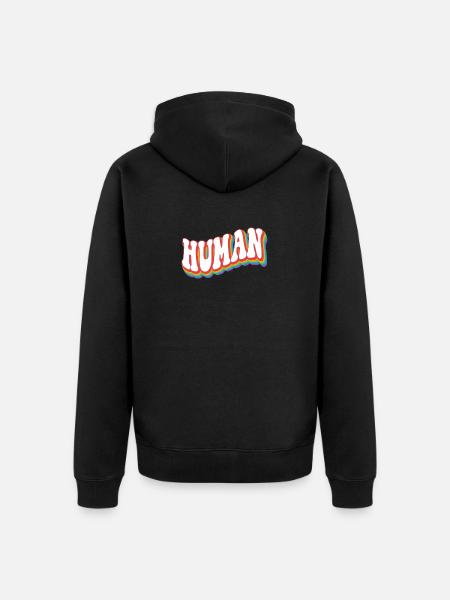 Human - Pride Rainbow LGBTQ+ - Unisex Premium Organic Zip Hoodie - black