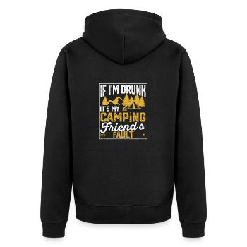 If I'm drunk, it's my fault. - Unisex Premium Organic Zip Hoodie - black - Back - Nico (187cm)
