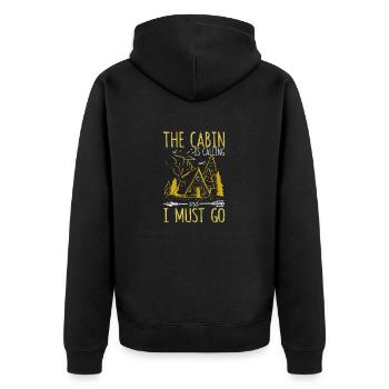 La cabine appelle et je dois aller Happy Camper Fun - Veste à capuche bio Premium Unisexe - noir - Dos - Nico (187cm)