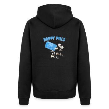 Pilules heureuses Animal de ferme Drôle drôle d’amoureux des chiens Humour - Veste à capuche bio Premium Unisexe - noir - Dos - Nico (187cm)
