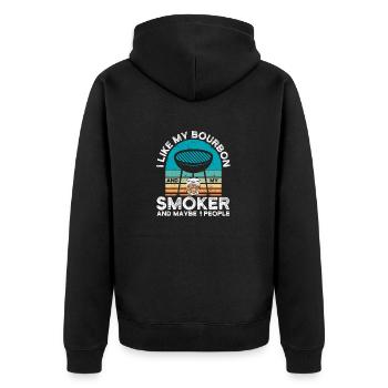 J’aime le bourbon et mon fumeur Funny BBQ Grill - Veste à capuche bio Premium Unisexe - noir - Dos - Nico (187cm)