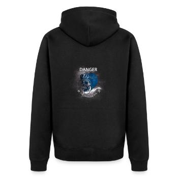 Gefährlicher Autofahrer - Unisex Premium Bio Zip Hoodie - Schwarz - Hinten - Nico (187cm)