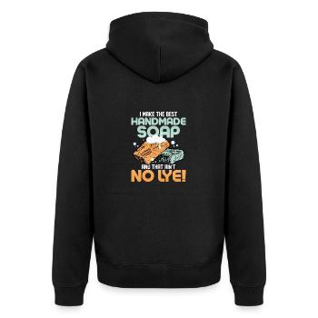 I Make The Best Handmade Soap Soapmaker Soapmaking - Unisex Premium Bio Zip Hoodie - Schwarz - Hinten - Nico (187cm)