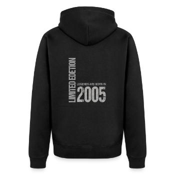 18. Geburtstag Junge Mädchen 18 Jahre 2005 Lustig - Unisex Premium Bio Zip Hoodie - Schwarz - Hinten - Nico (187cm)