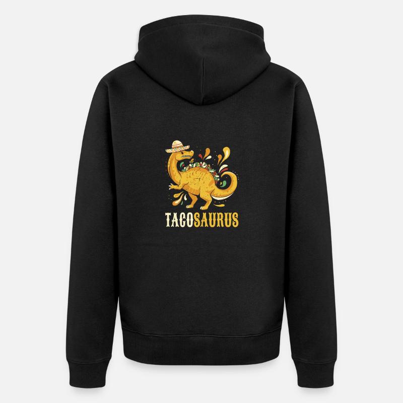 Dinosaure tacos mexicain - Veste à capuche bio Premium Unisexe - noir