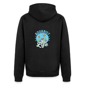 Aquarist Fish Keeping Aquarium Owner - Unisex Premium Organic Zip Hoodie - black - Back - Nico (187cm)