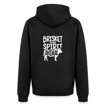 Beef breast is my soul animal Smoked - Unisex Premium Organic Zip Hoodie - black - Back - Nico (187cm)