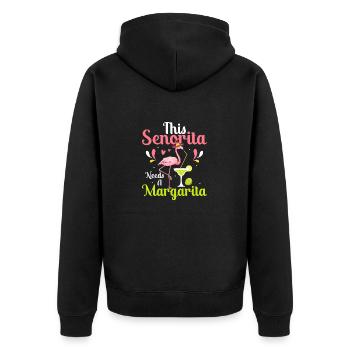 This Senorita Needs A Margarita Cinco De Mayo Part - Unisex Premium Bio Zip Hoodie - Schwarz - Hinten - Nico (187cm)