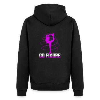 Go Figure Skater Ice Skating - Unisex Premium Organic Zip Hoodie - black - Back - Nico (187cm)