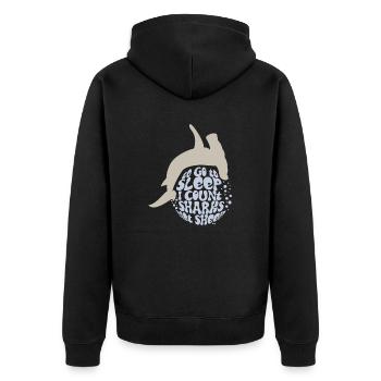 Taucher Spruch für Hai-Fanatiker - Unisex Premium Bio Zip Hoodie - Schwarz - Hinten - Nico (187cm)