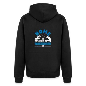 Home Is Where My Wakeboard Is Funny Wakeboarding - Unisex Premium Bio Zip Hoodie - Schwarz - Hinten - Nico (187cm)